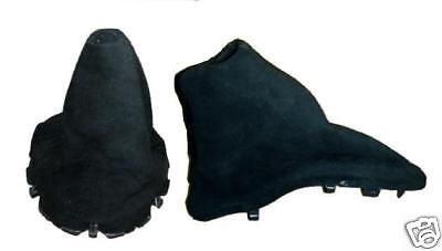 FITS MINI COOPER GEAR + HANDBRAKE GAITER BLACK PU SUEDE CUSTOM NEW MADE IN UK
