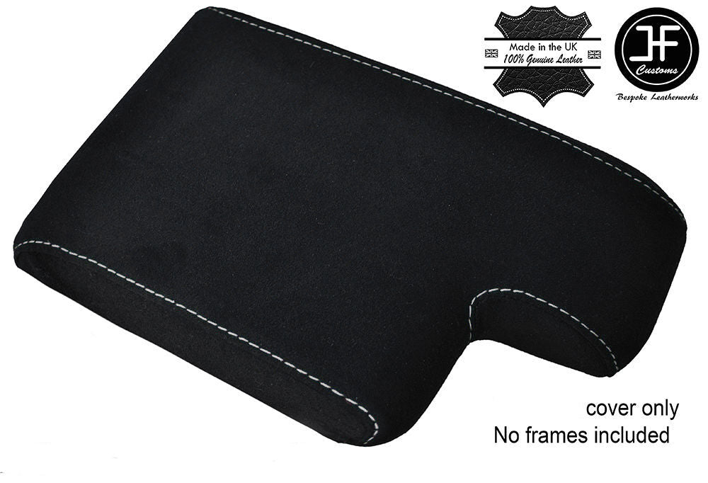 GREY STITCH PU SUEDE ARMREST COVER FITS BMW 3 SERIES E46 1999-2005 CUSTOM NEW