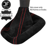 RED STITCH REAL SUEDE MANUAL GEAR GAITER FITS VOLVO S40 V40 1999-2004 CUSTOM NEW
