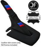 BLACK STITCH TRI STRIPE LEATHER HANDBRAKE GAITER+HANDLE COVER FOR BMW Z4 E85 E86
