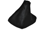 BLACK STITCHING LEATHER MANUAL GEAR GAITER FITS FIAT PANDA 2009-2014 CUSTOM NEW