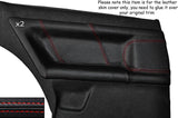 RED STITCH 2X REAR DOOR CARD TRIM SKIN COVER FITS AUDI TT COUPE 1998-2006