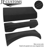 WHITE STITCH 3X DASH TRIM DARK GREY SUEDE COVERS FOR LAND ROVER DEFENDER 07-16