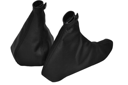 BLACK STITCH FITS ALFA ROMEO 145 146 1994-2001 GEAR HANDBRAKE GAITER LEATHER