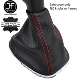 RED STITCH CARBON FIBER VINYL MANUAL GEAR GAITER FOR VAUXHALL CORSA D 06-14