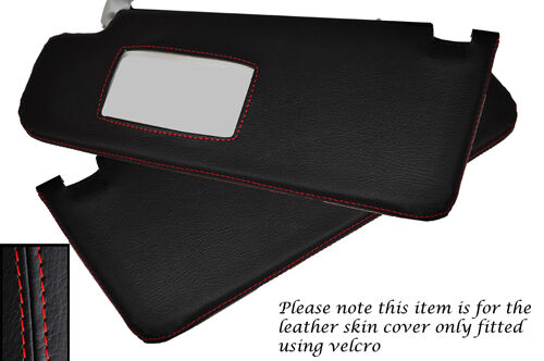 RED STITCHING FITS VW SCIROCCO 2008-2013 2X SUN VISORS LEATHER COVERS ONLY