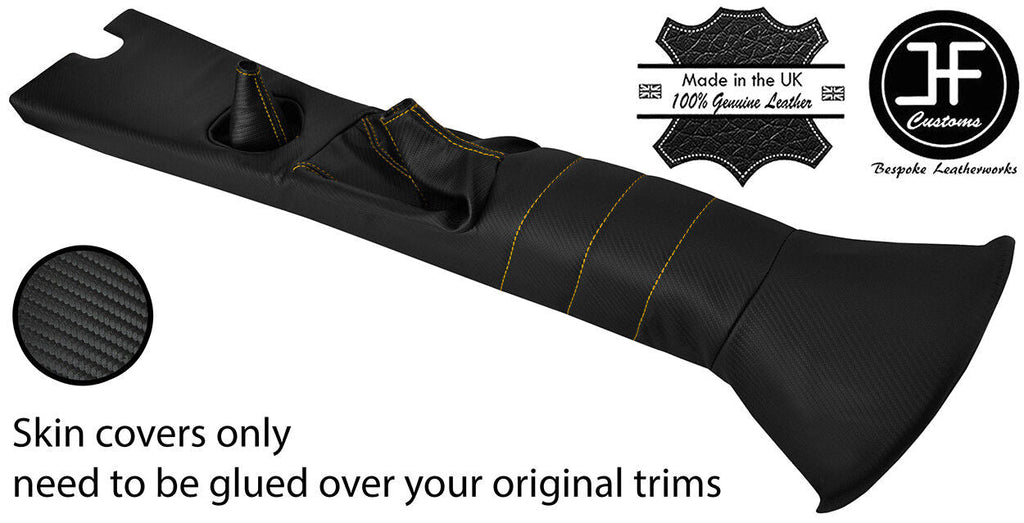YELLOW STITCH CENTRE CONSOLE TUNNEL CARBON VINYL COVER FITS CATERHAM SEVEN S3