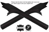 RED STITCHING 2X DOOR SILL TRIM LEATHER COVERS FITS CORVETTE C6 2005-2013