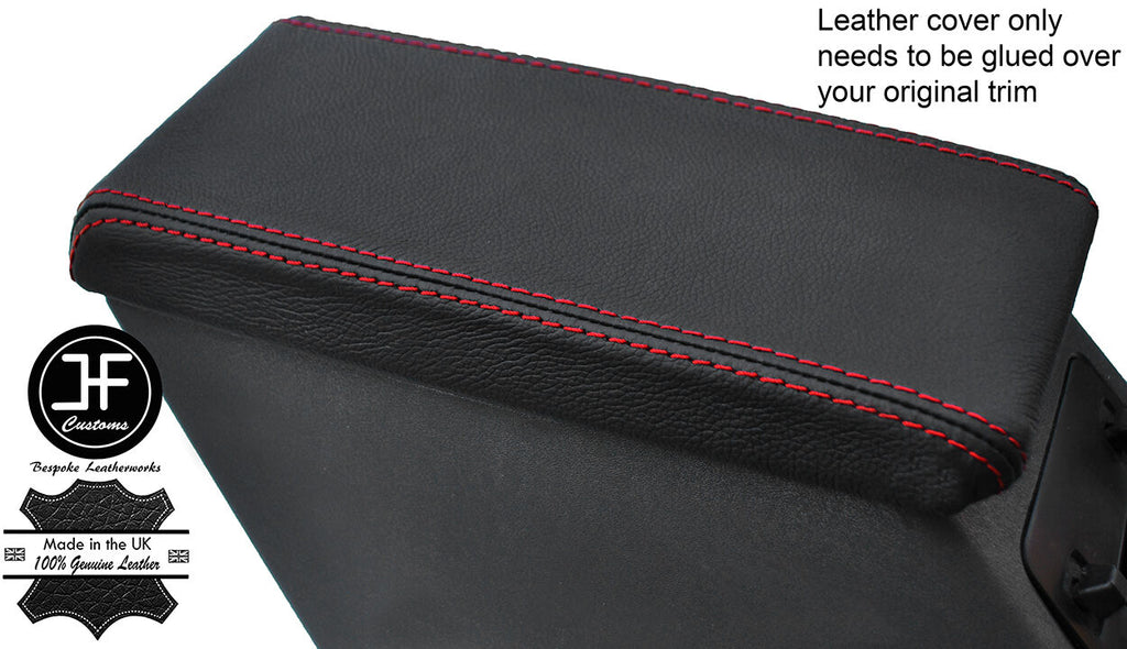 RED STITCHING ARMREST LID LEATHER COVER FITS VOLVO 480 CUSTOM NEW MADE IN UK