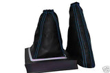 blue stitch FITS FORD FOCUS MK3 05-08 LEATHER GEAR+HANDBRAKE GAITER CUSTOM NEW