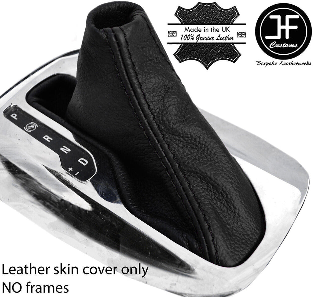 BLACK BLACK REAL LEATHER AUTOMATIC GEAR GAITER FOR VAUXHALL ASTRA MK6 J 09-15