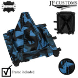 FOR MAZDA MX5 MK1 MIATA NA L BLUE STITCH UV PRINTED LEATHER GEAR GAITER + FRAME