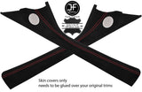 RED STITCH 2X A PILLAR REAL SUEDE COVERS FITS MERCEDES A CLASS W169 2004-2012