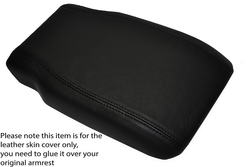 BLACK STITCH ARMREST LID LEATHER SKIN COVER FITS MERCEDES S CLASS W140 91-98
