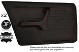 RED STICH 2X FRONT FULL DOOR CARD LEATHER COVERS FITS BMW 3 SERIES E30 SALOON