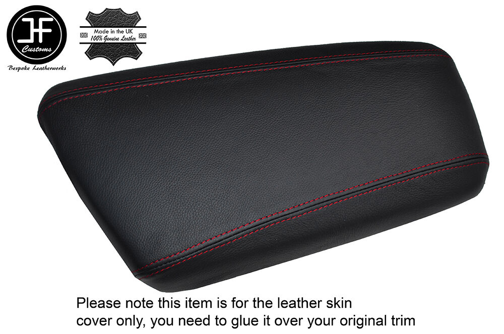 RED STITCHING LEATHER ARMREST LID SKIN COVER FITS KIA OPTIMA 2012-2015