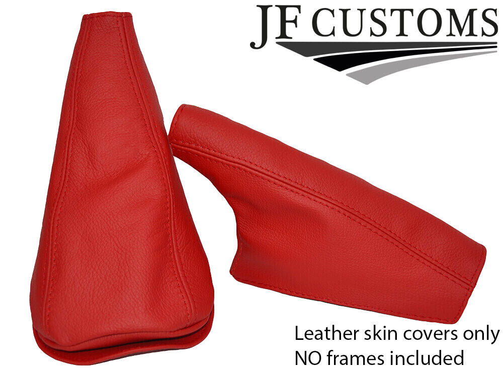 FITS MINI COOPER CLASSIC RED ITALIAN LEATHER GEAR HANDBRAKE SET CUSTOM NEW