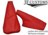 FITS MINI COOPER CLASSIC RED ITALIAN LEATHER GEAR HANDBRAKE SET CUSTOM NEW