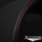 DARK RED STITCH SPEEDO HOOD LEATHER COVER FOR FIAT 500 2015-2020 CUSTOM NEW