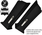 BLACK STITCH LEATHER 2X REAR D  PILLAR COVERS FITS RANGE ROVER P38 1994-2002
