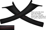 RED STITCH FITS CITROEN C3 2002-2010 2X WINDSCREEN PILLAR LEATHER COVERS ONLY