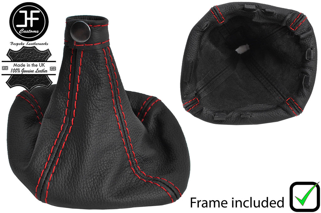 RED  STITCH AUTO LEATHER GEAR GAITER+PLASTIC FRAME FOR IVECO DAILY 2007-2014