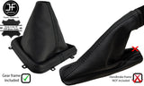 BLACK STITCH LEATHER GEAR+PLASTIC FRAME & HANDBRAKE GAITER FOR FREELANDER 2 LR2