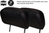 RED STITCHING 2X FRONT HEADREST SKIN COVER FITS VW GOLF MK1 JETTA MK1 CUSTOM NEW