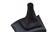 FITS MITSUBISHI LANCER EVO VII GEAR GAITER RED STITCHING CUSTOM NEW MADE IN UK
