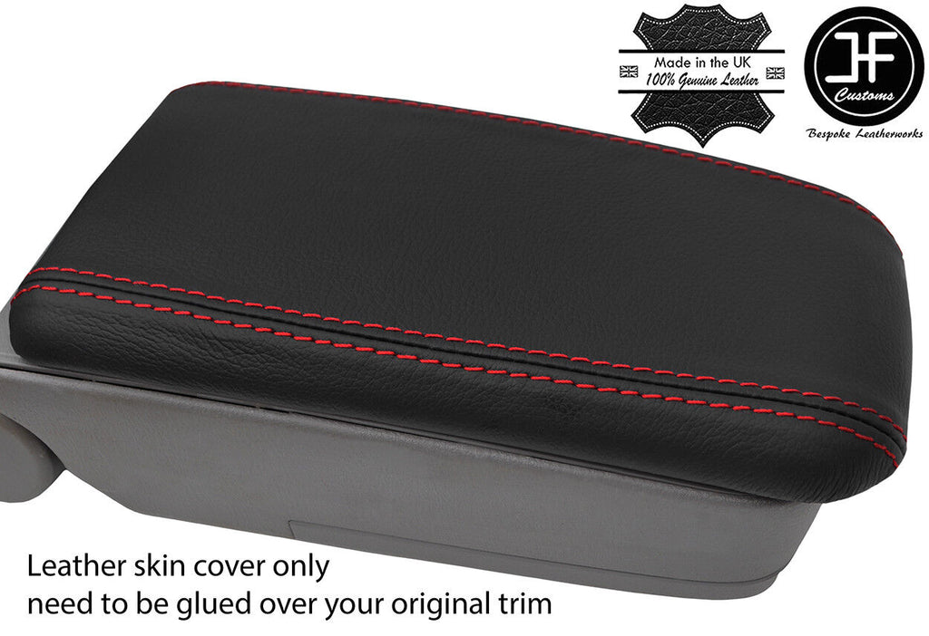 RED STITCH REAL LEATHER ARMREST LID COVER FITS SUBARU FORESTER SG9 2006-2008