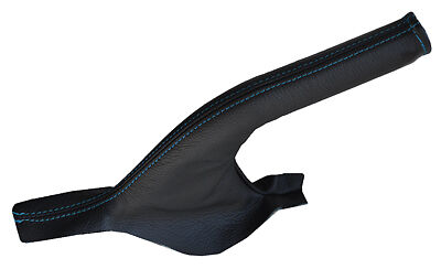blue stitch FITS MAZDA 3 2003-2009 LEATHER HANDBRAKE COVER CUSTOM NEW MADE IN UK