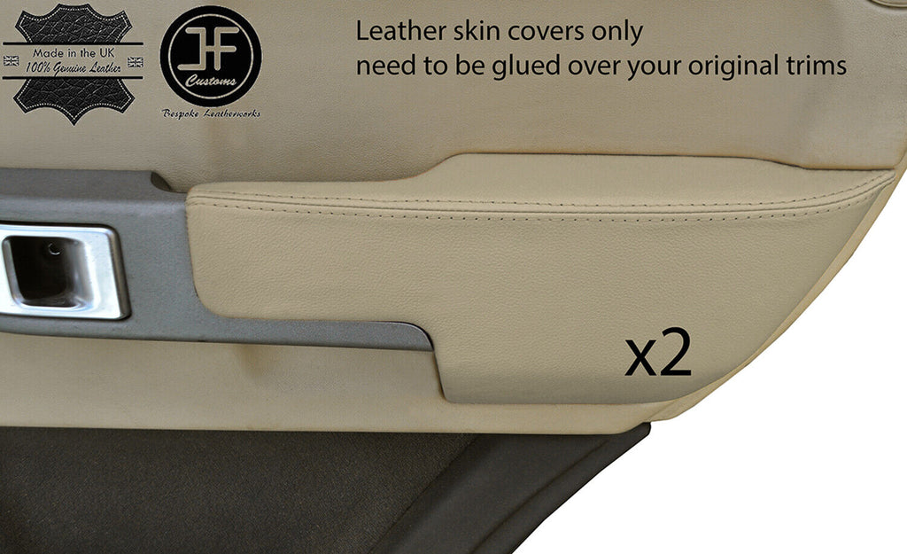 PARCHMENT REAL LEATHER 2X REAR DOOR ARMREST COVER FOR RANGE ROVER VOGUE 02-06