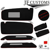 RED CROSS STITCH ITALIAN SUEDE 2X SUN VISOR COVERS FITS BMW E31 90-99 CUSTOM NEW
