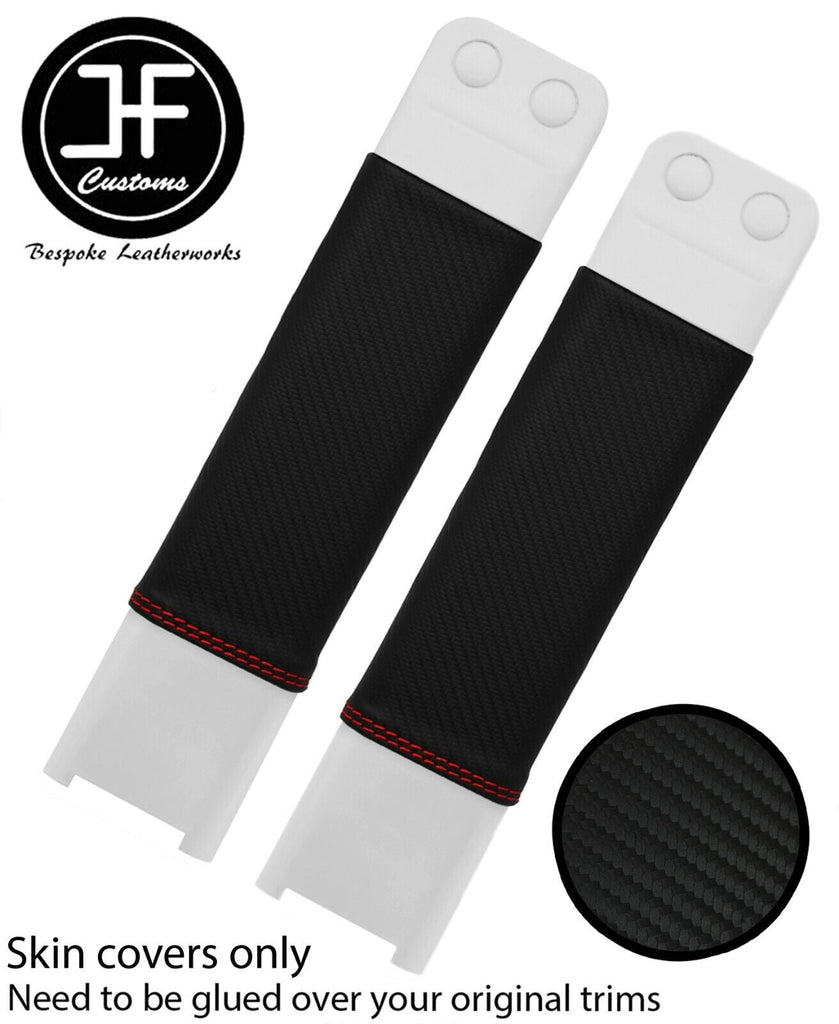 RED STITCH 2X KNEE PAD TRIM CARBON VINYL COVERS FOR TOYOTA MR2 MK3 00-07 JF1