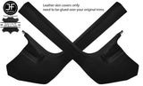 BLACK & BLACK 2X LOWER SIDE KICK PANEL SILL LEATHER COVER FOR AUDI A4 B8 08-15