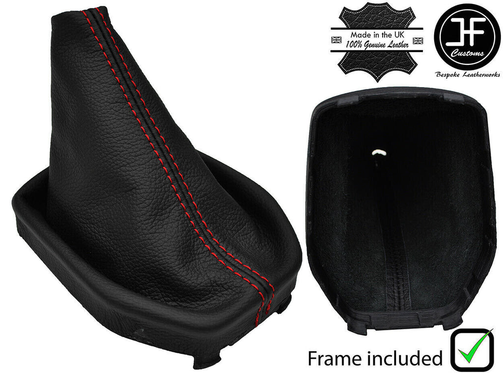 RED STITCH LEATHER GEAR GAITER+PLASTIC FRAME FOR FORD TRANSIT COURIER 14-20