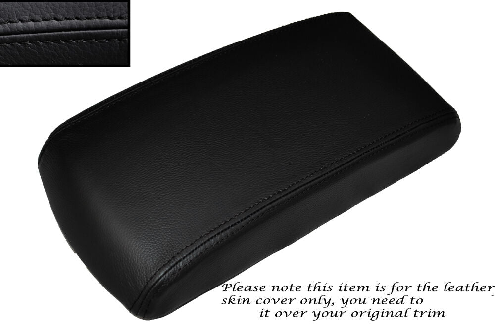 BLACK STITCH LEATHER ARMREST SKIN COVER FITS CITROEN C5 2008-2013 CUSTOM NEW