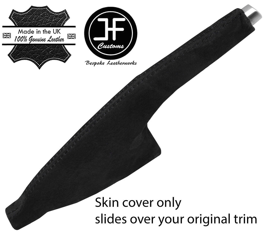 BLACK STITCHING REAL SUEDE HANDBRAKE GAITER FITS VW POLO 2014-2017 CUSTOM NEW