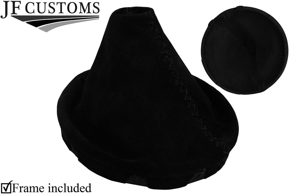 BLACK LUX-STITCH SUEDE GEAR GAITER WITH PLASTIC FRAME FOR VW T5 03-15 CUSTOM NEW