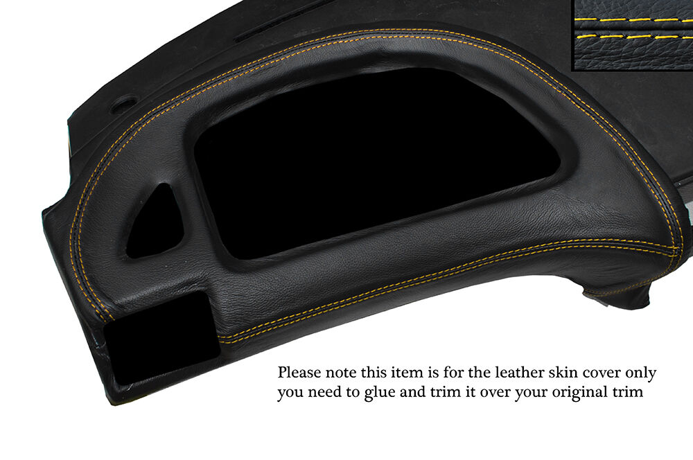 YELLOW STITCH PASSENGER SIDE DASH TRIM LEATHER SKIN COVER FITS BMW Z3 1995-2003