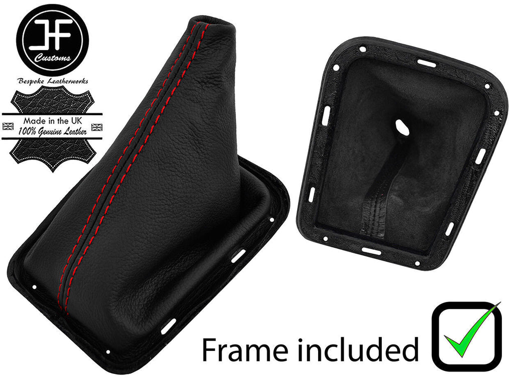 RED STITCH MANUAL LEATHER GEAR GAITER+PLASTIC FRAME FITS DAIHATSU COPEN 02-11