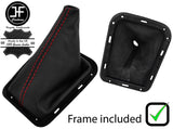 RED STITCH MANUAL LEATHER GEAR GAITER+PLASTIC FRAME FITS DAIHATSU COPEN 02-11