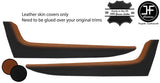 BLACK BROWN 2X DOOR POCKET TRIM LEATHER COVERS FOR SMART ROADSTER 452 03-05