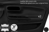 BLACK STITCH 2X FRONT DOOR CARD TRIM LEATHER COVERS FOR SEAT IBIZA 02-08 5 DOOR