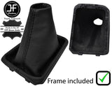 BLACK STITCH LEATHER MANUAL GEAR GAITER + PLASTIC FRAME FOR VW POLO 2017-2019