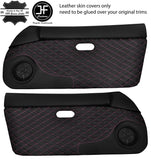PINK DIAMOND STITCH 2X DOOR CARD LEATHER COVERS FOR MAZDA MX5 MK1 MIATA 89-97