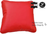 1X RED EXCLUSIVE LUXURY GENUINE LEATHER CUSHION ROUND CORNERS 18" x 18"