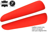 RED REAL LEATHER 2X FRONT DOOR ARMREST COVERS PAD FITS BMW E46 CONVERTIBLE COUPE