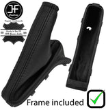 BLACK STITCH LEATHER HANDBRAKE+PLASTIC FRAME FOR VAUXHALL ASTRA G MK4 98-05