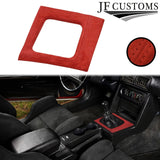 RED SUEDE COVERED MANUAL SHIFT SURROUND TRIM + FRAME FOR FORD MUSTANG 87-93